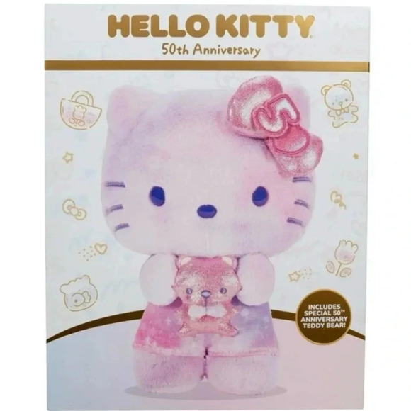 Hello Kitty and Friends, 50th Anniversary 8-inch 50th Anniversary Teddy Bear NWT - Picture 2 of 3